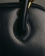 "Salvatore Ferragamo" 90's-00's Vintage iconic gancini pebbled leather dome top handle bag