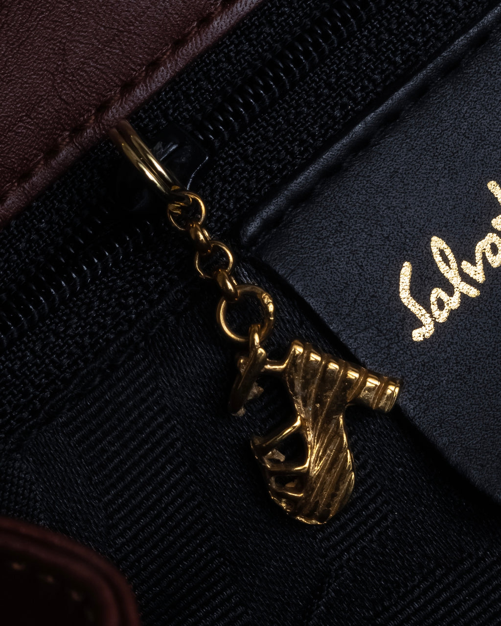 "Salvatore Ferragamo" Coin motif metal design leather hand bag