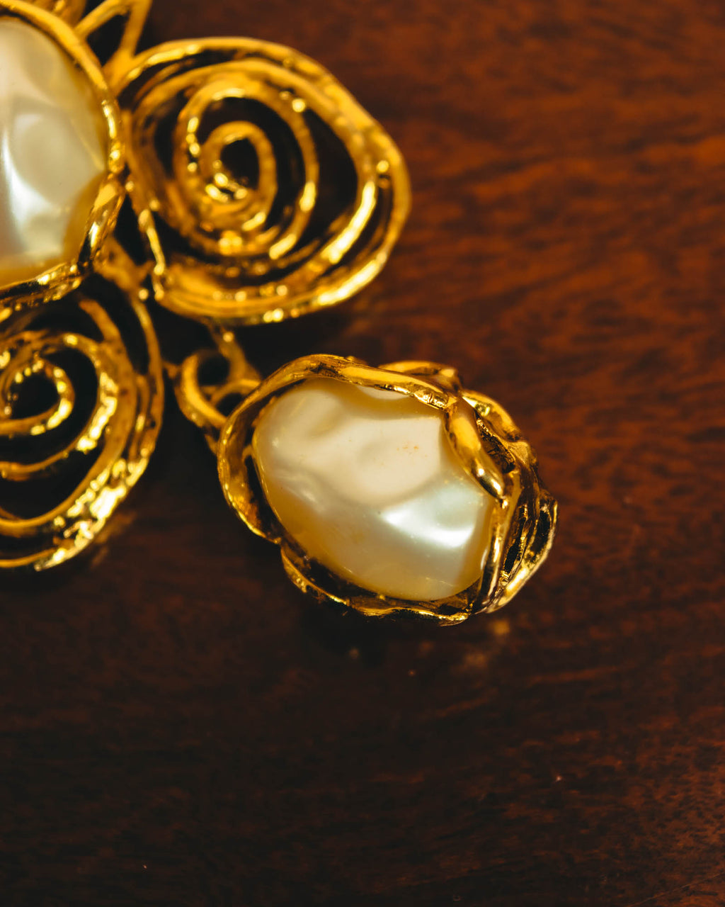 "Yves Saint Laurent" 80's-90's Baroque faux pearl brooch