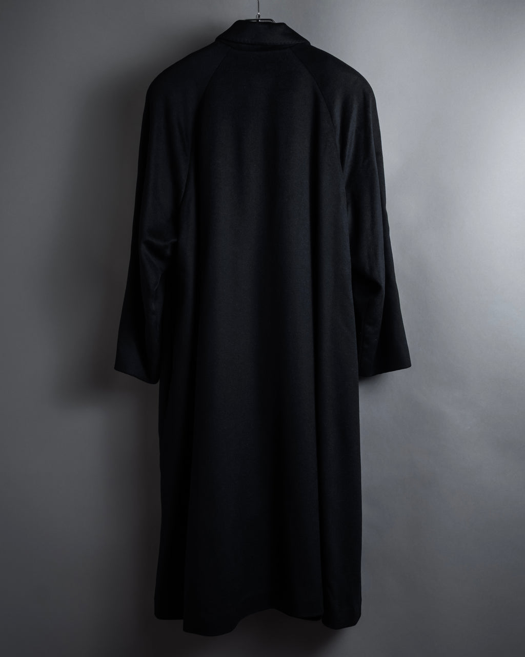"BALMAIN" Raglan sleeve 100% cashmere stand collar coat
