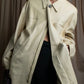 "LOEWE" 100% real leather off white color double zipper mid length coat