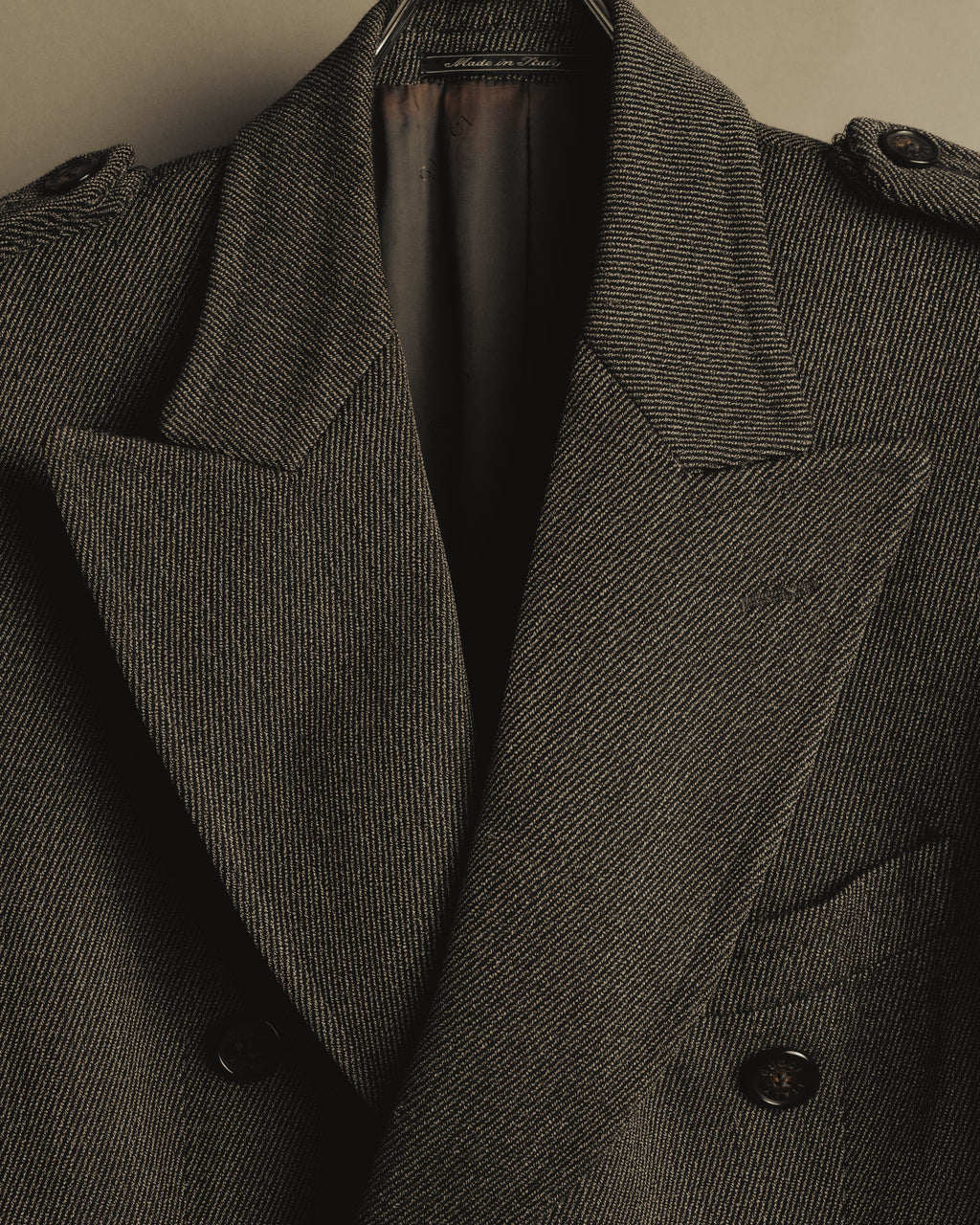 “GUCCI” Late 90’s-early 00’s military double breasted wool coat