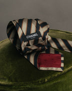 "CHANEL" 90's-00's Classic silk regimental striped tie