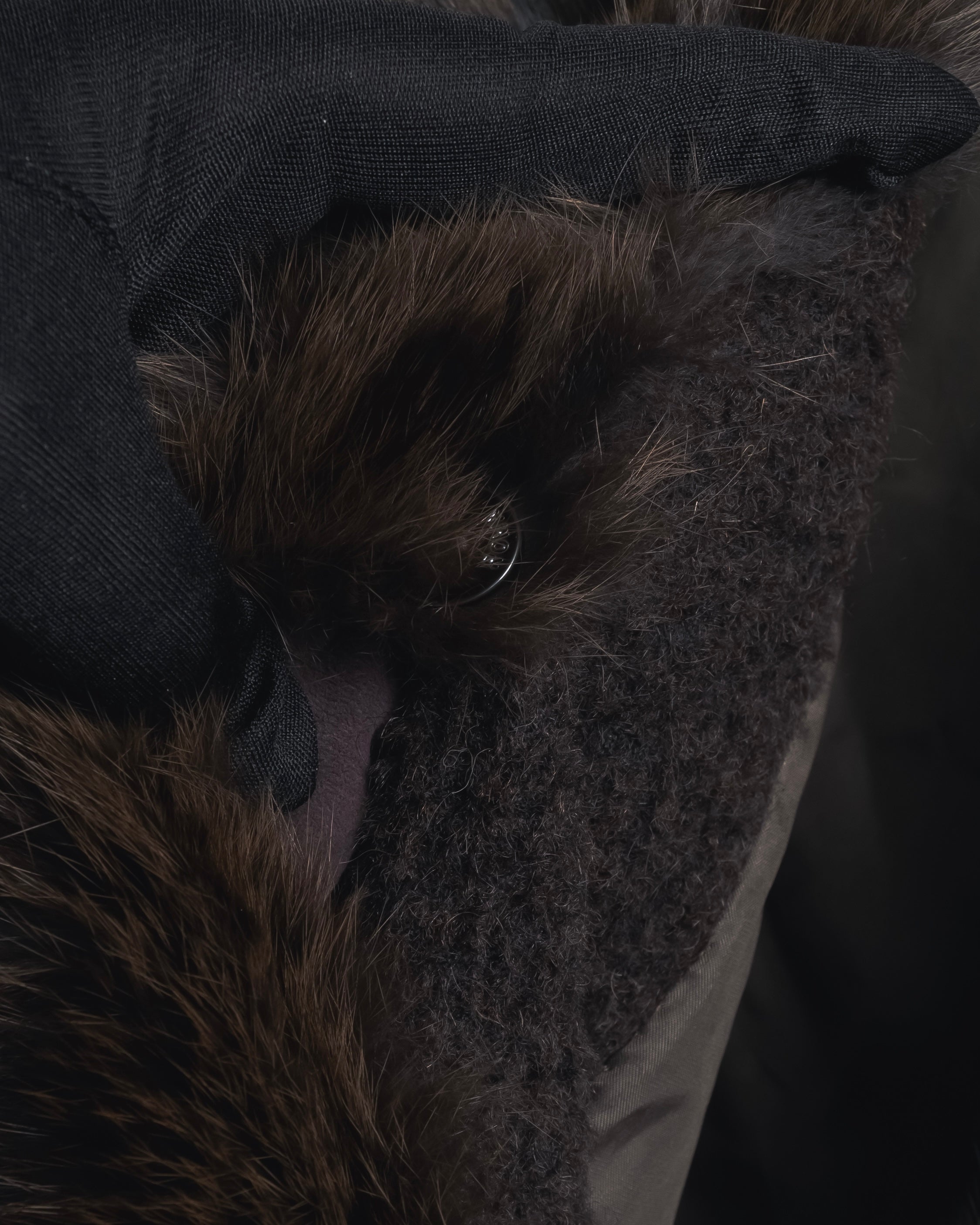 "FENDI" 90’s-00’s Sculptural belted leopard cat fur collar alpaca coat