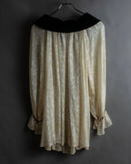 "Christian Dior" Jacquard balloon sleeve dress pullover