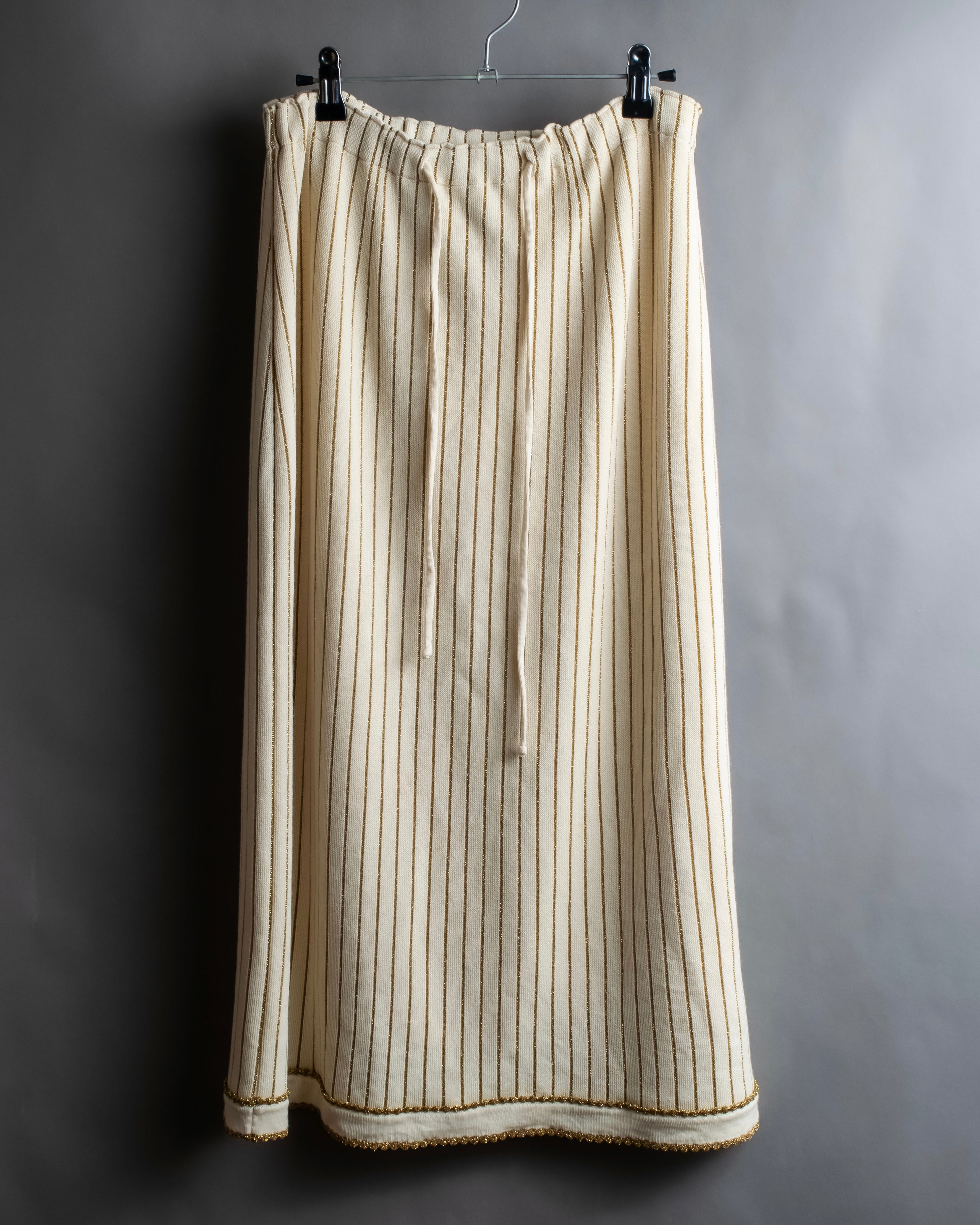 "GUCCI" Gold stripe knit maxi skirt