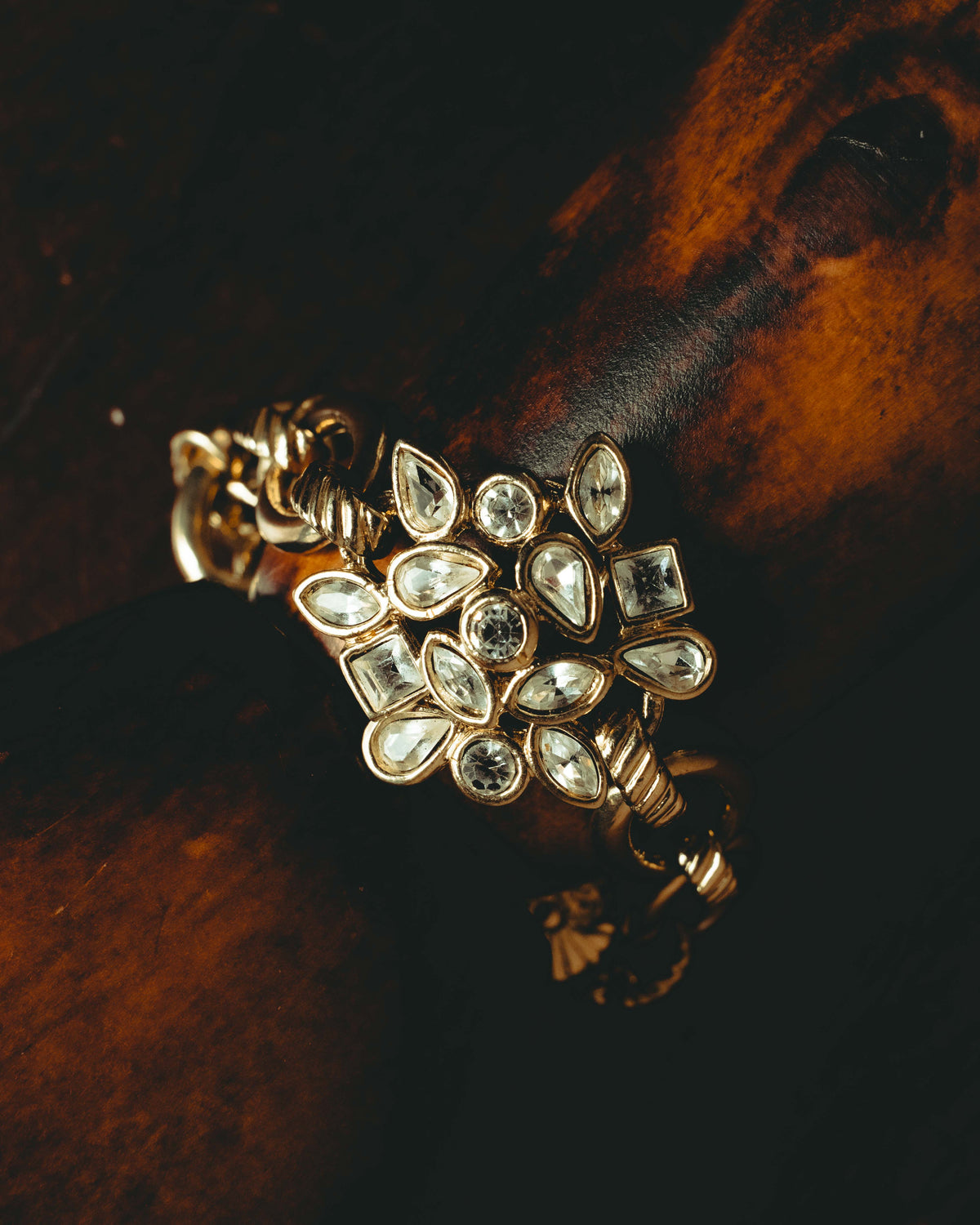"Yves Saint Laurent" 80's-90's Ornate crystal bracelet