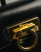 “Salvatore Ferragamo” 90’s-00’s Gancini leather top handle shoulder bag