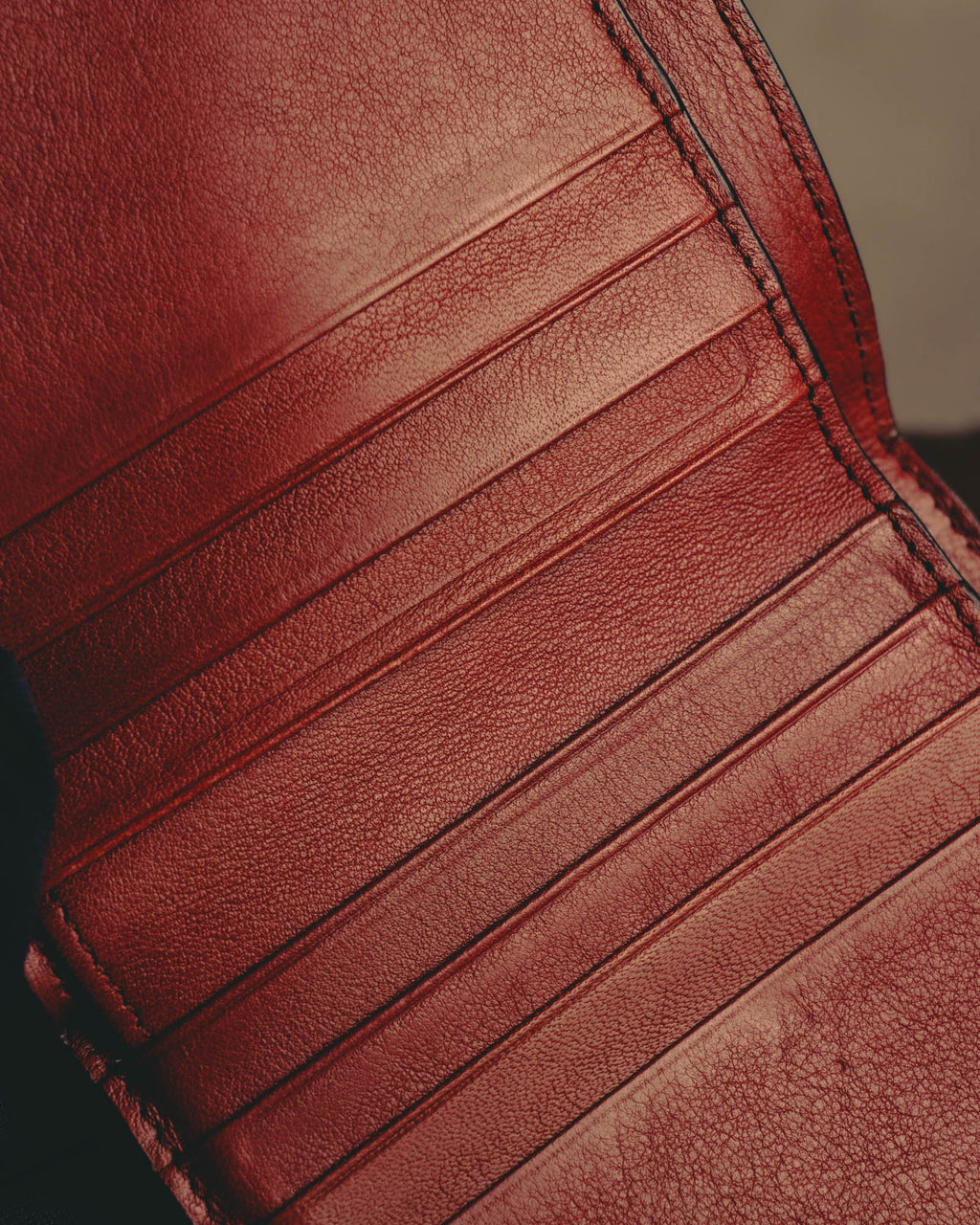 "LOEWE" 20's Bicolor small vertical leather wallet