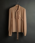 "N°21" 2020's Asymmetric bow tie acetate silk blouse