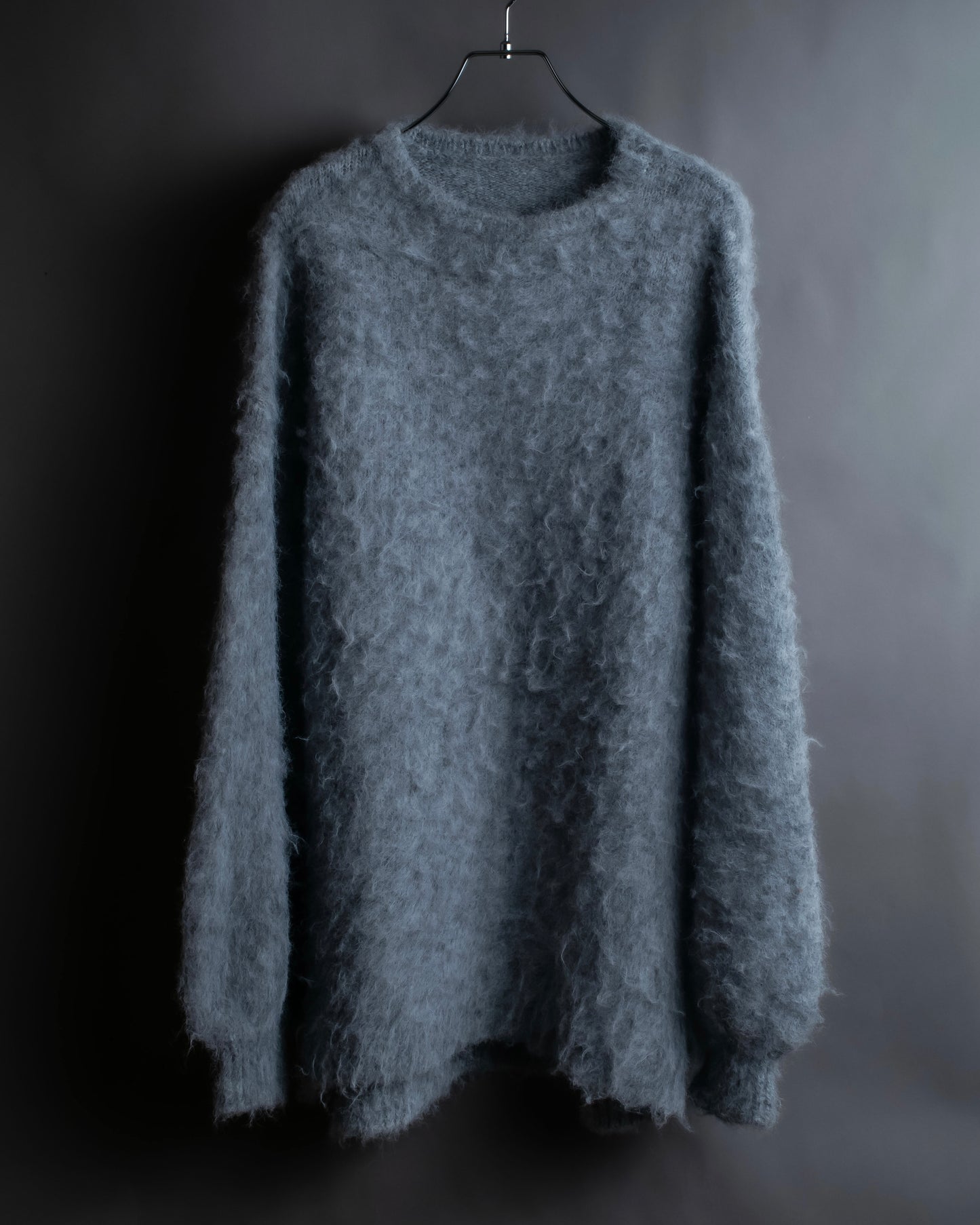 "Vintage drop shoulder shaggy knit pullover"