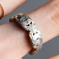 "CHANEL" Coco mark motif beige parts silver ring