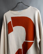 "Salvatore Ferragamo" 2 numbering graphic design intarsia knit