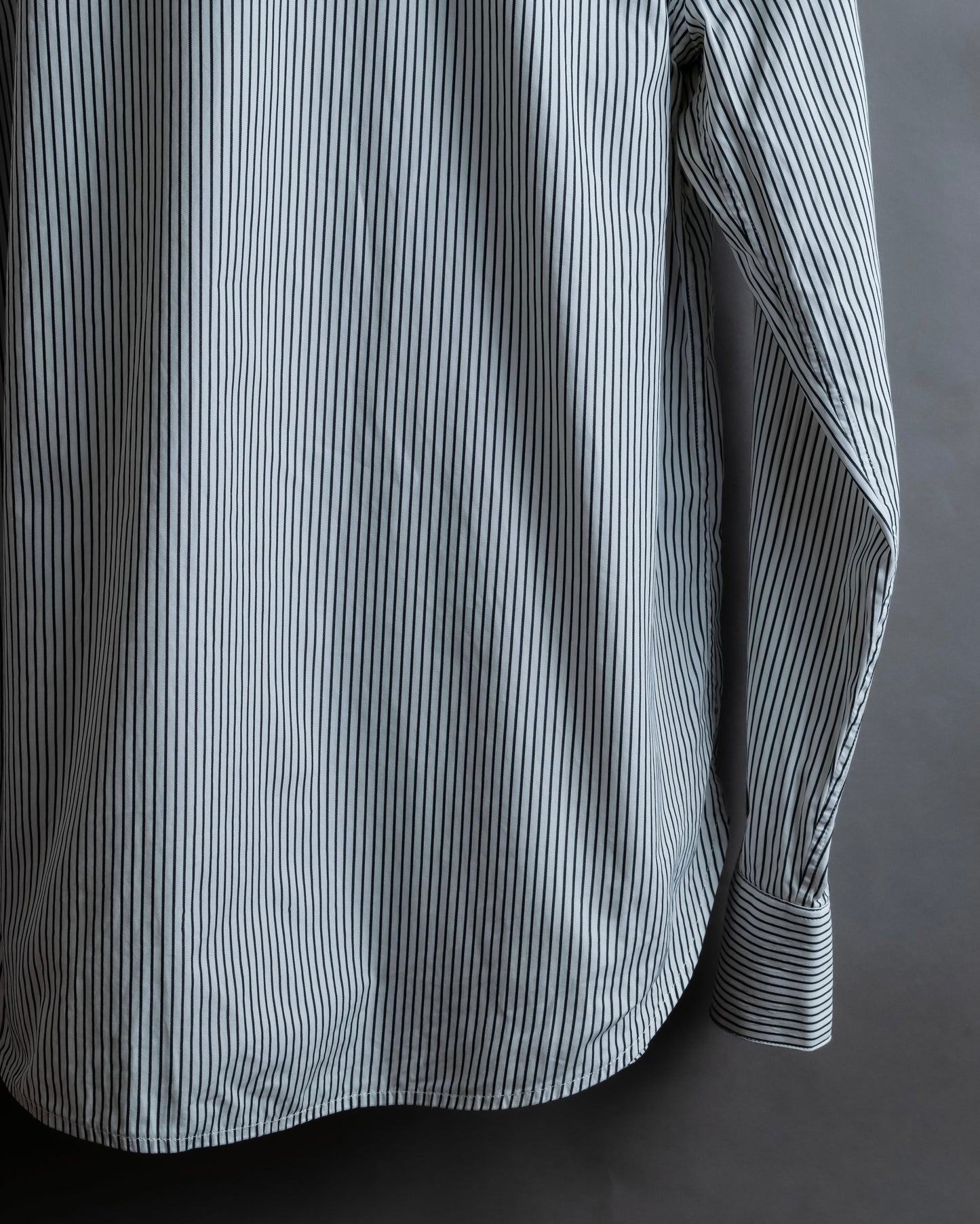 "YVES SAINT LAURENT" Fine pitch stripe pattern clerical design shirt