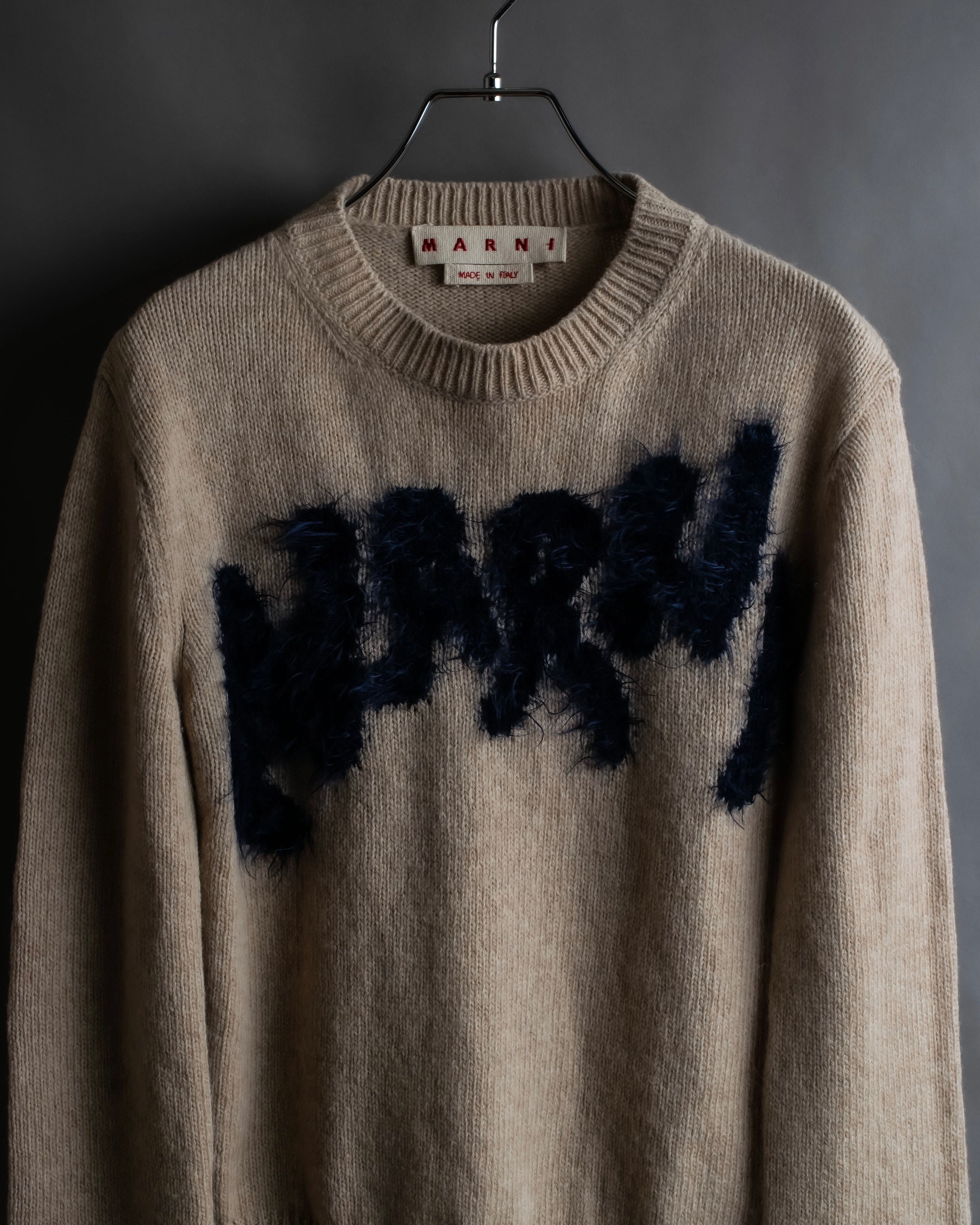 "MARNI" Logo shaggy design oversized knit