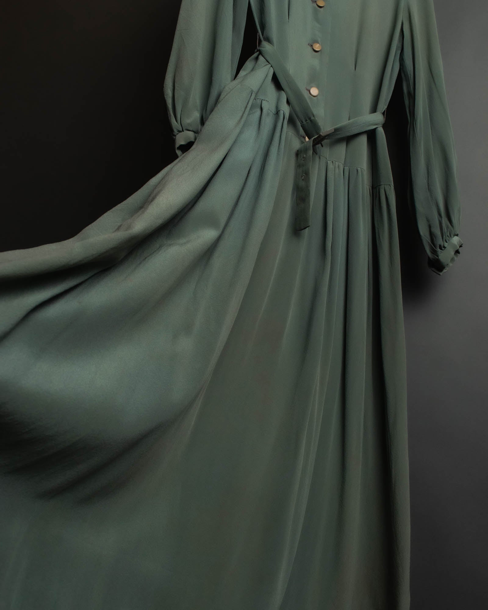 "COMME des GARÇONS" 70's-80's Vintage lace-trimmed sailor collar long dress