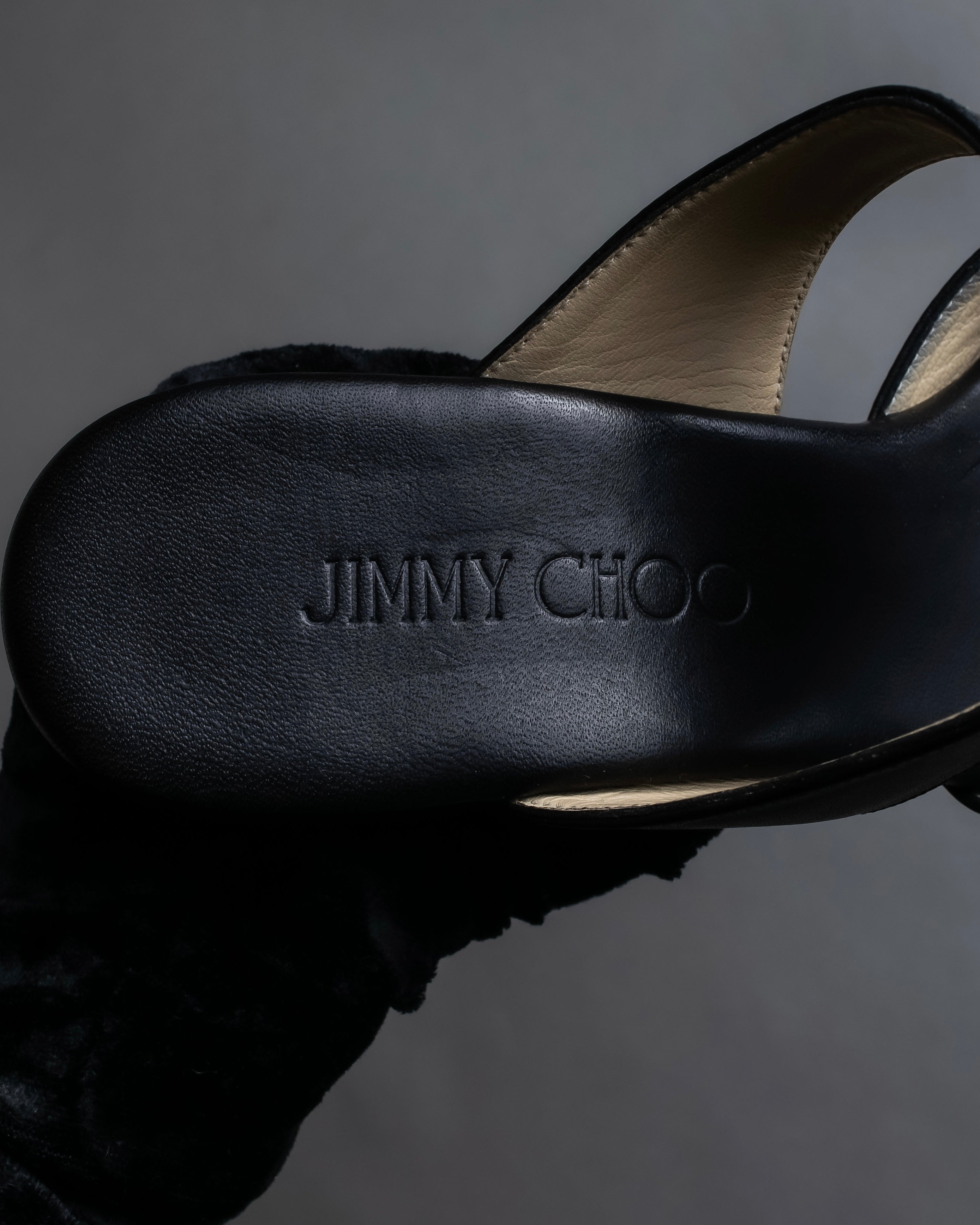 "Jimmy Choo" Leather combination wedge sole heel sandals