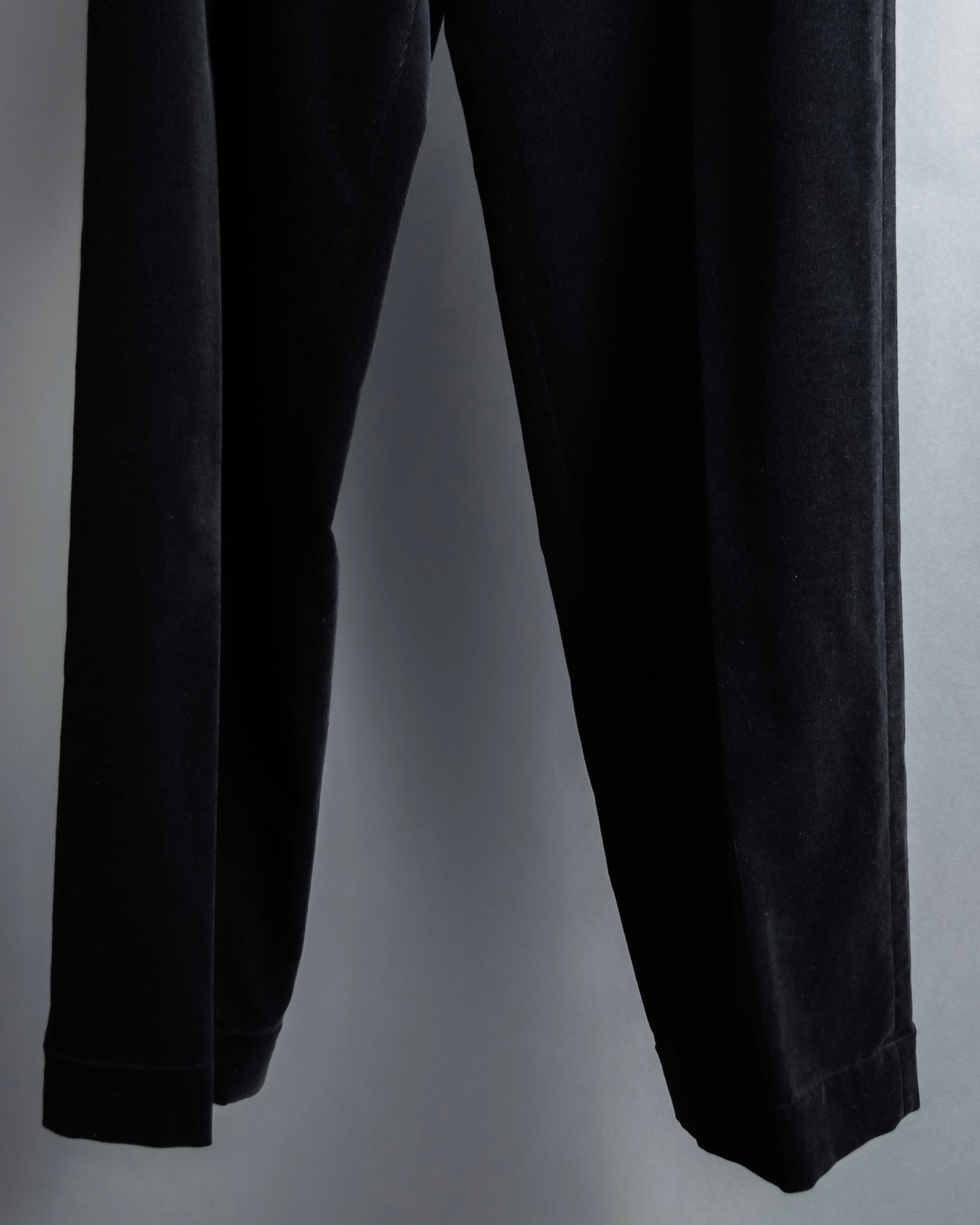 "ARMANI COLLEZIONI" Black corduroy relaxed set up