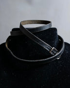 "HERMES" Single pin buckle leather narrow bracelet