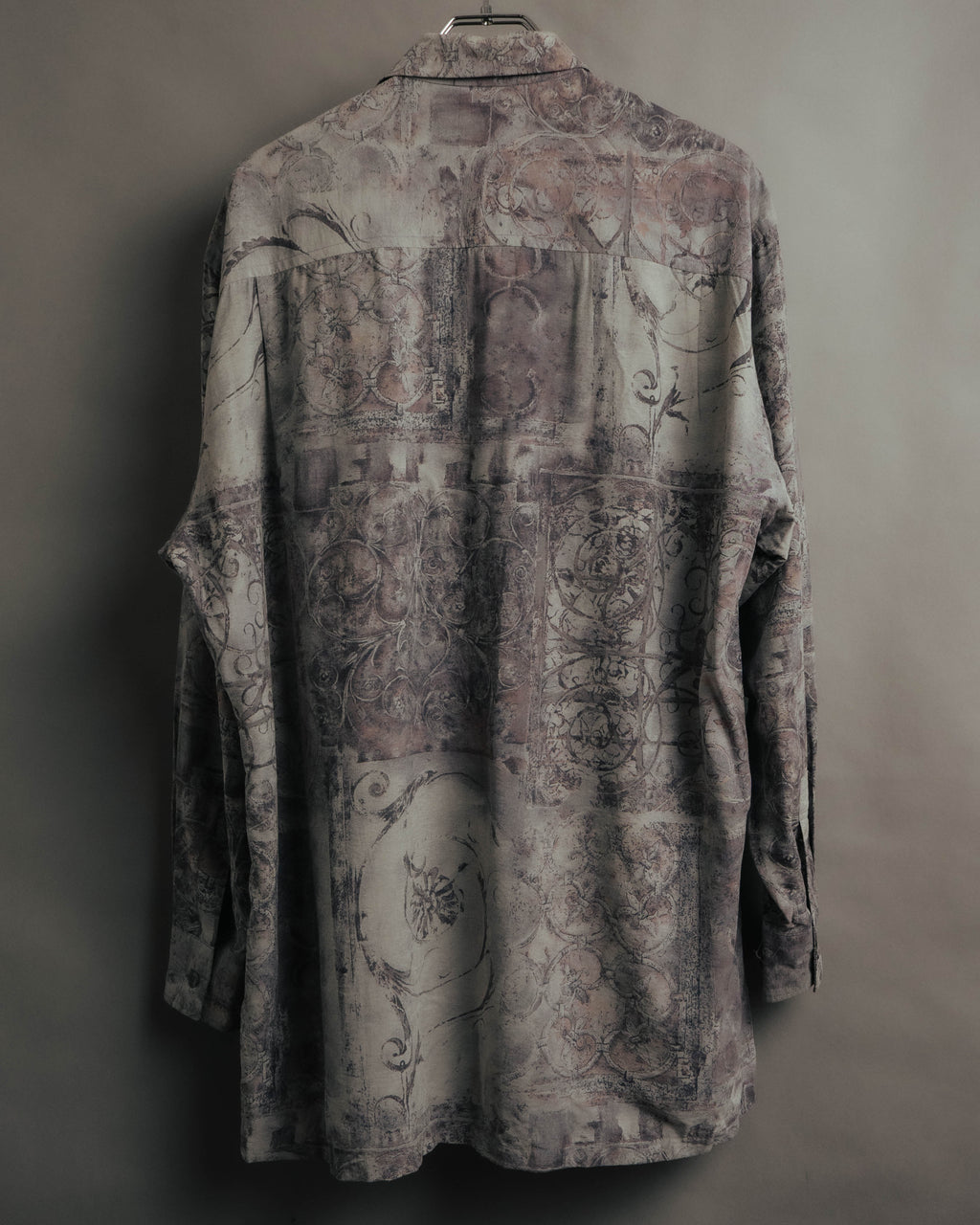 "Christian Dior" 80's-90's Draped rayon patterned shirt