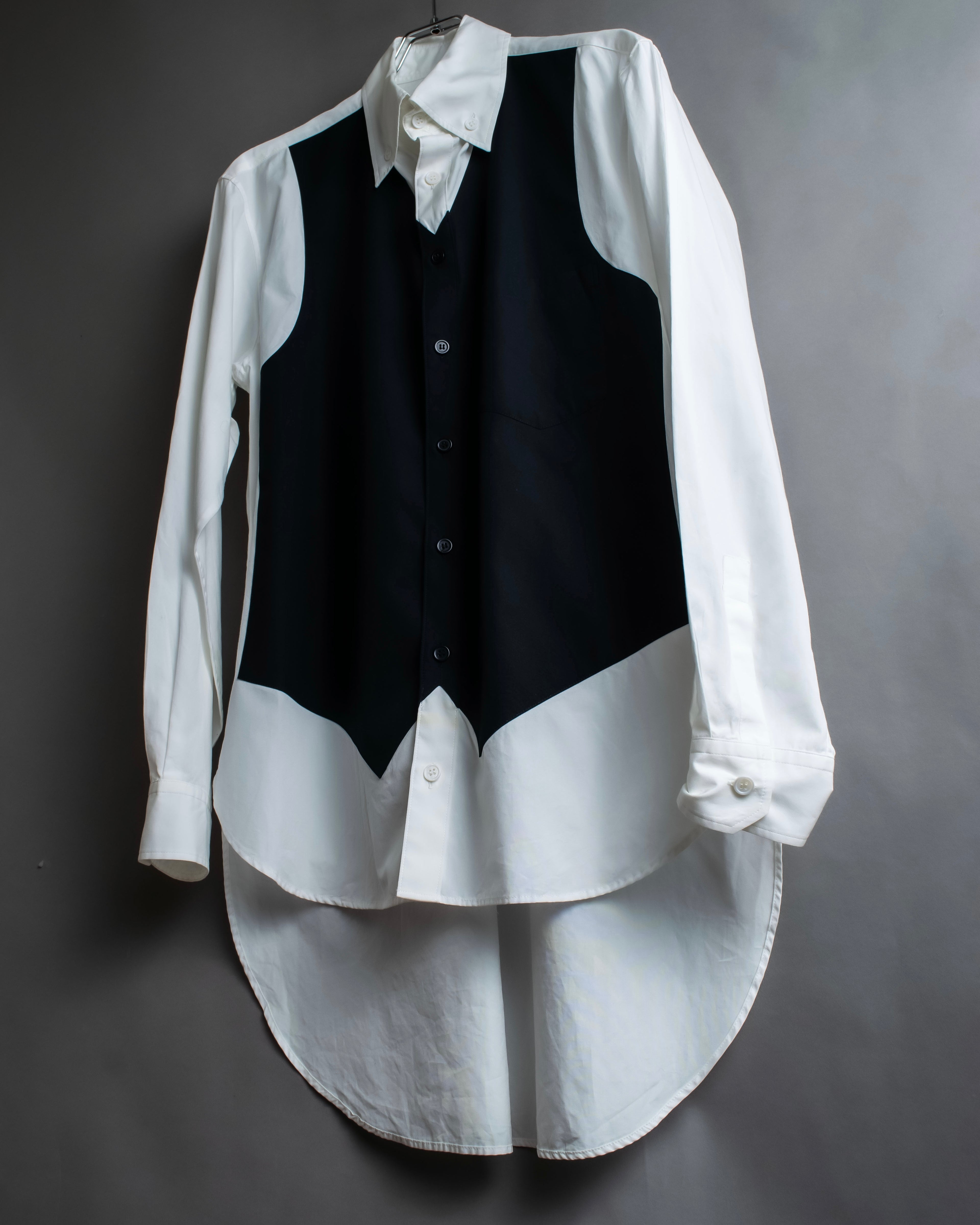 "Yohji Yamamoto POUR HOMME"
13AW Tuxedo vest fake layered design shirt