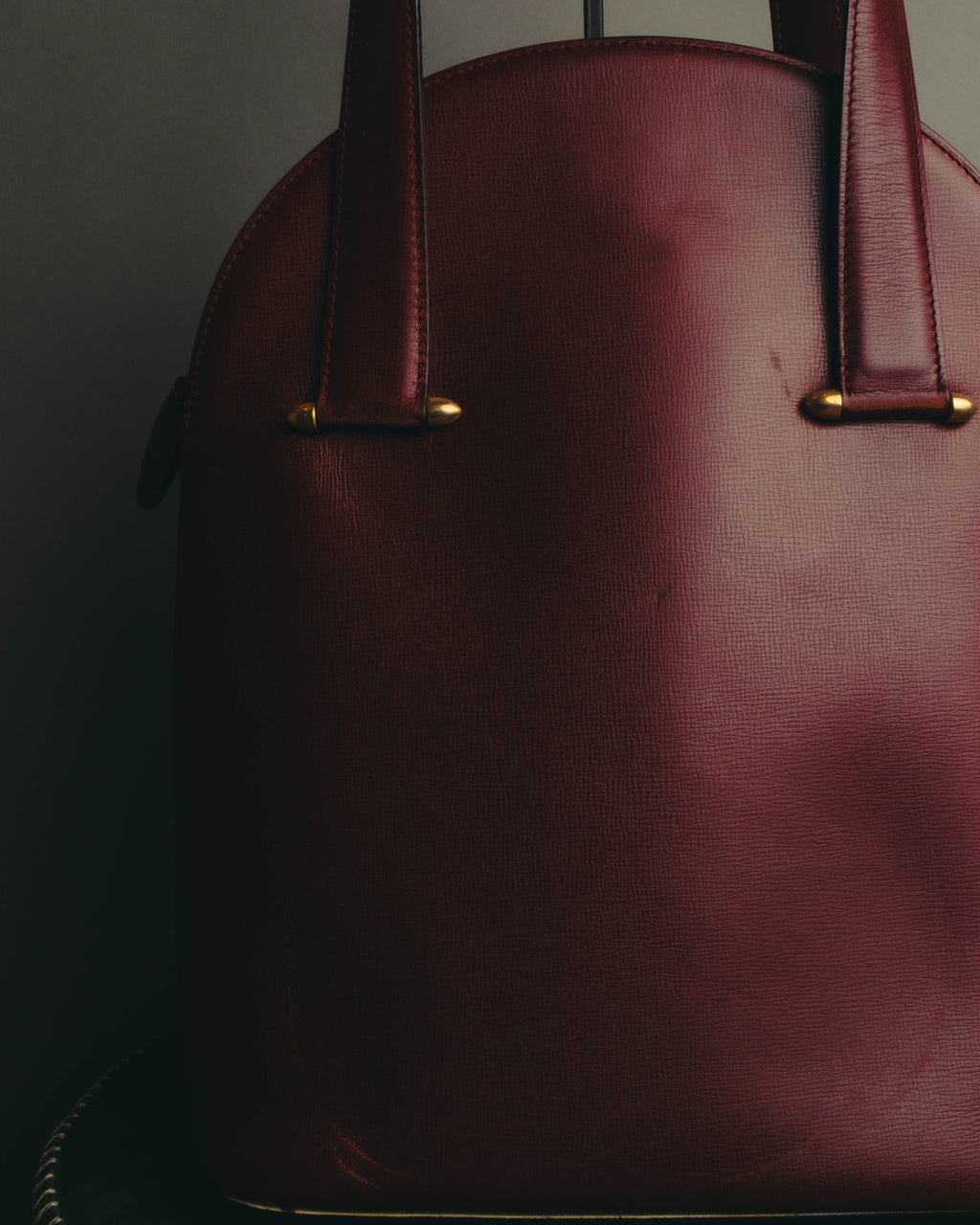 "Cartier" 80's-90's Bordeaux leather handbag