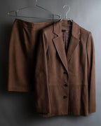 "LOEWE" Three-dimensional ribbed lamb leather set up