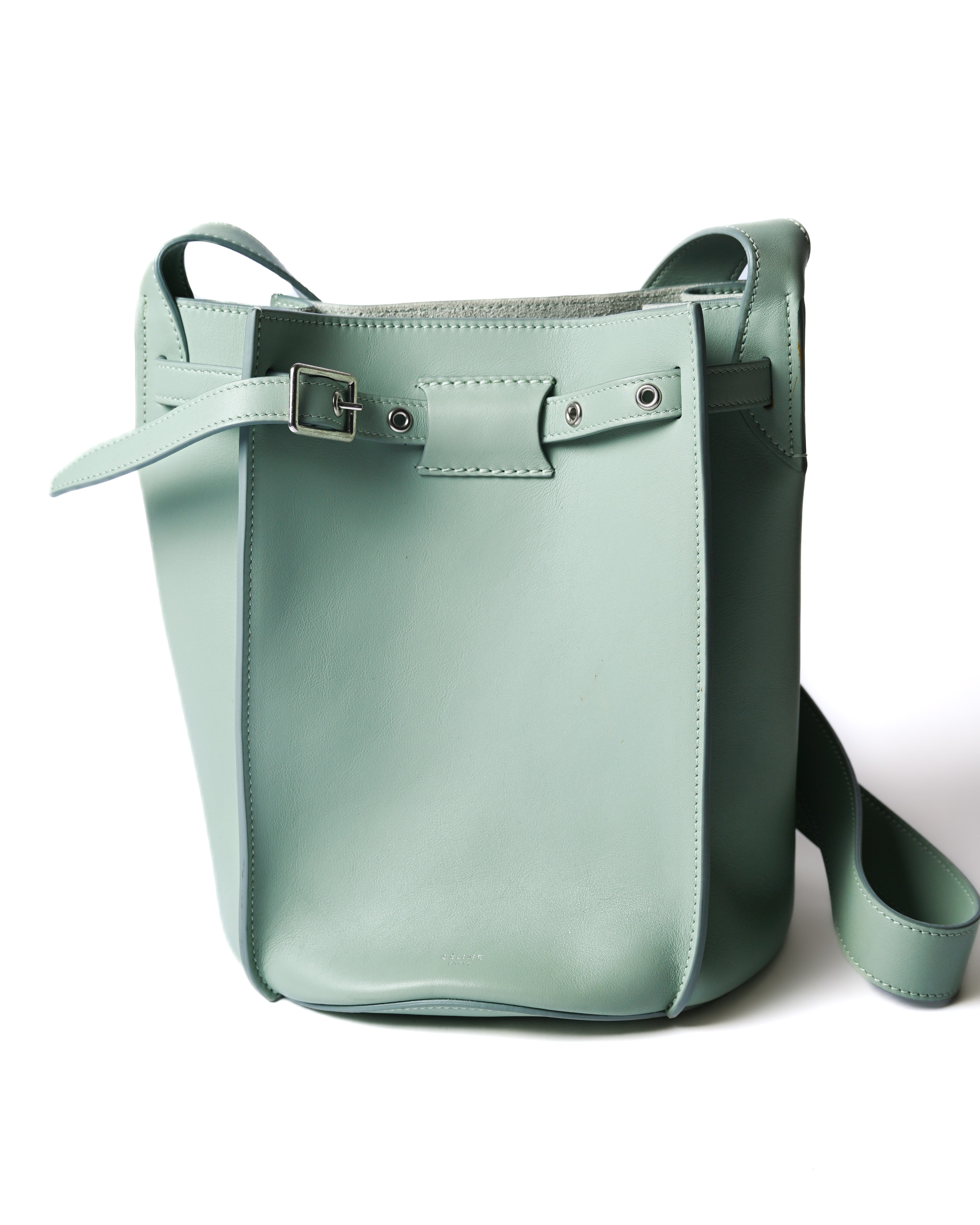 CÉLINE by Phoebe Philo/ “Big Bag Bucket” One Shoulder Bag Pale Green