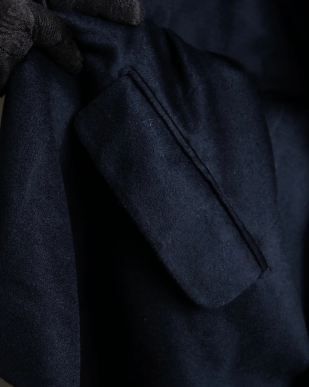 "HERMES" 90's Pure cashmere navy blue tailored jacket