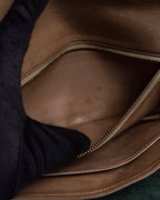 "HERMES" 70's Diamond stitched envelope leather bag