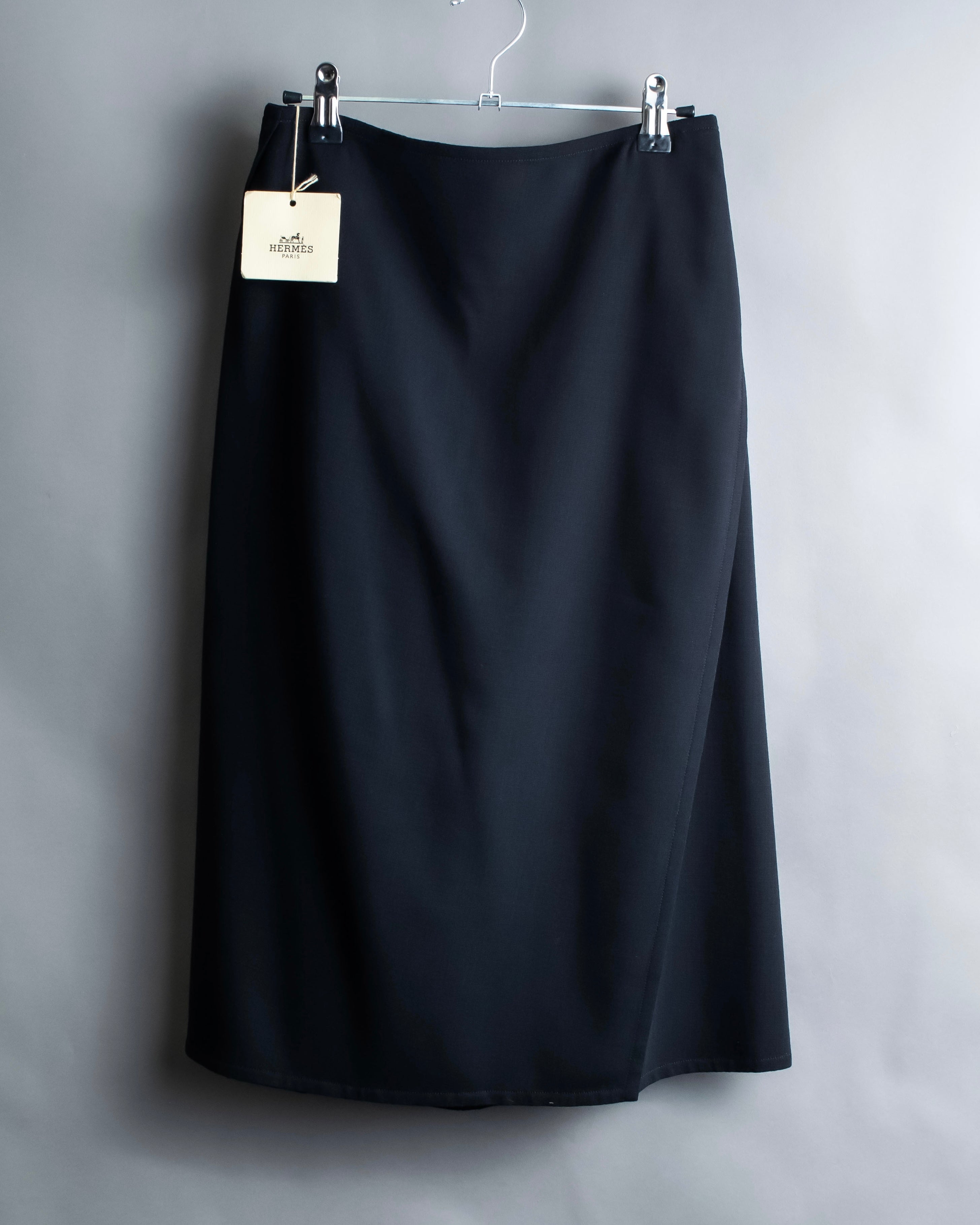 "HERMES" Button detailed flared midi skirt