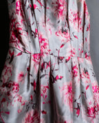 "Max Mara" Watercolor floral pattern sleeveless long dress