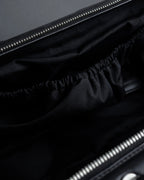 "Christian Dior" CD motif charm design gathered leather hand bag