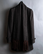 "DOLCE & GABBANA" Fringe scarf included double-breasted coat