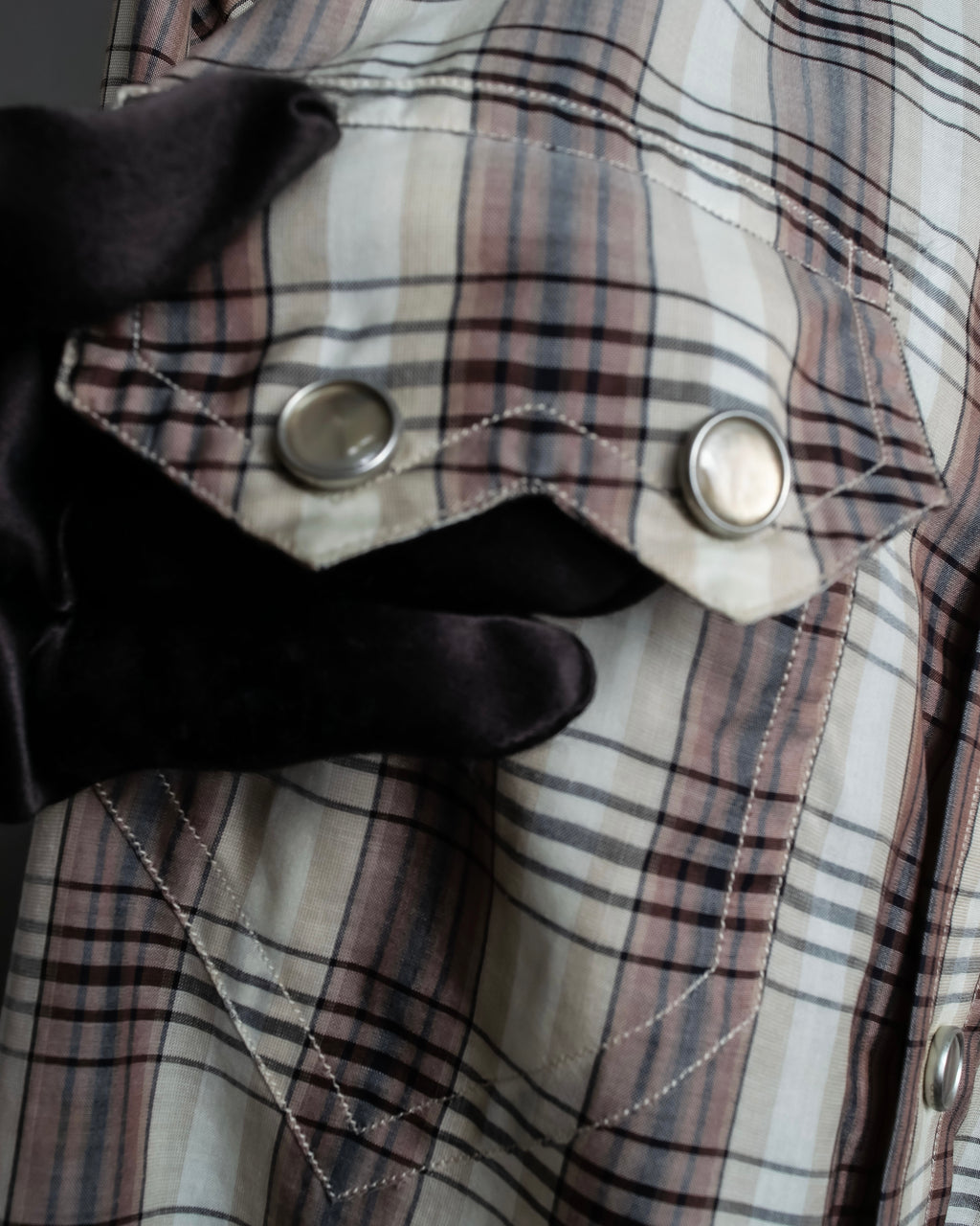 "GUCCI" Floral and checkered western shirt