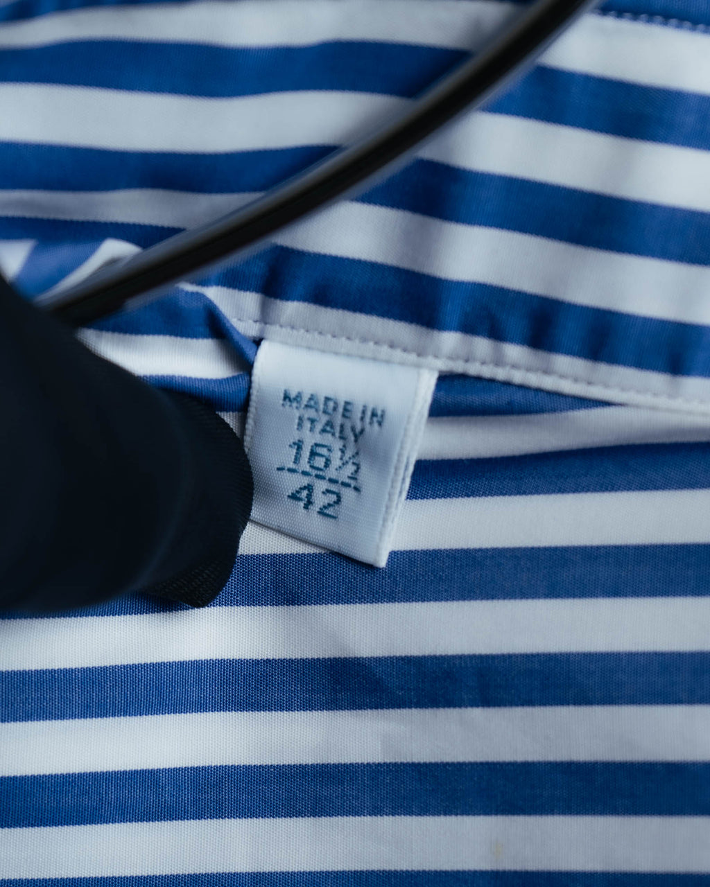 -MOOD MILLÉSIMES- 90’s-00’s vivid blue stripe wide-spread collar shirt