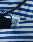 -MOOD MILLÉSIMES- 90’s-00’s vivid blue stripe wide-spread collar shirt