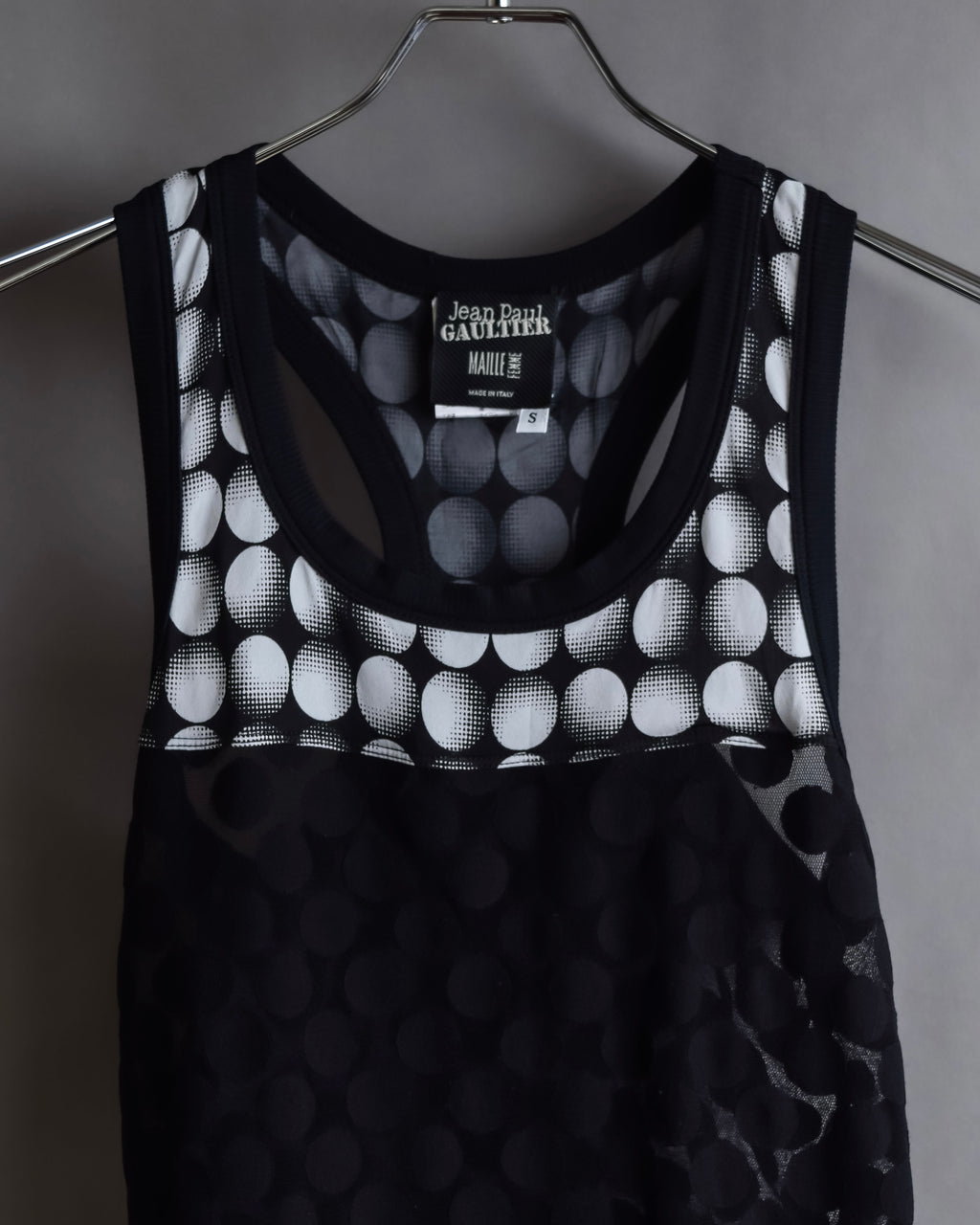 "JEAN PAUL GAULTIER MAILLE FEMME" Layered dot illusion mesh dress