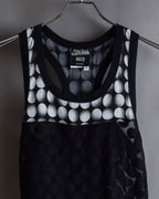 "JEAN PAUL GAULTIER MAILLE FEMME" Layered dot illusion mesh dress