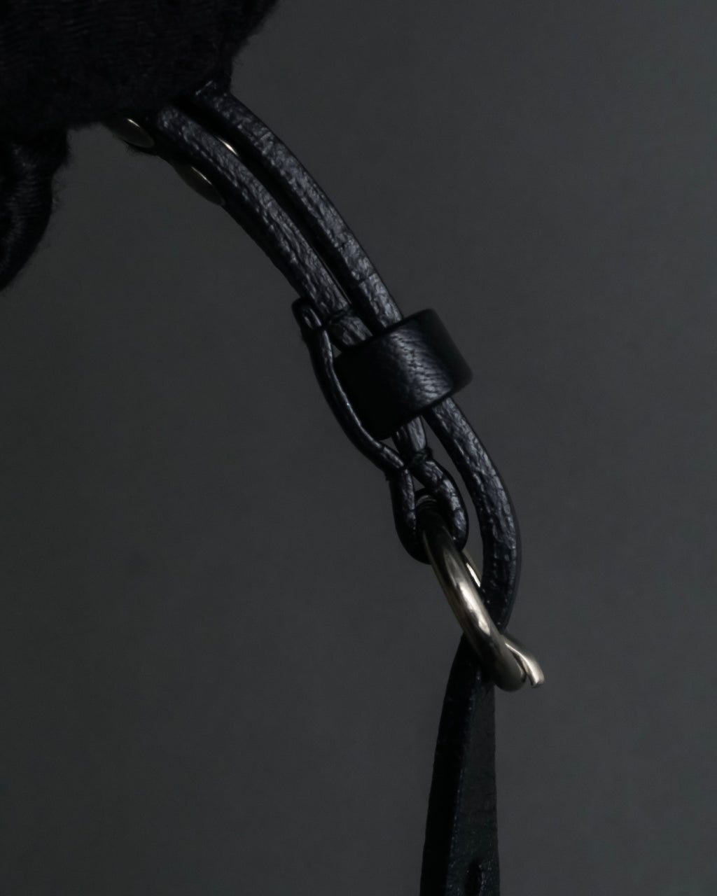 "MIU MIU" Silver metal stud design leather narrow belt