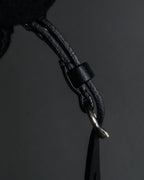 "MIU MIU" Silver metal stud design leather narrow belt