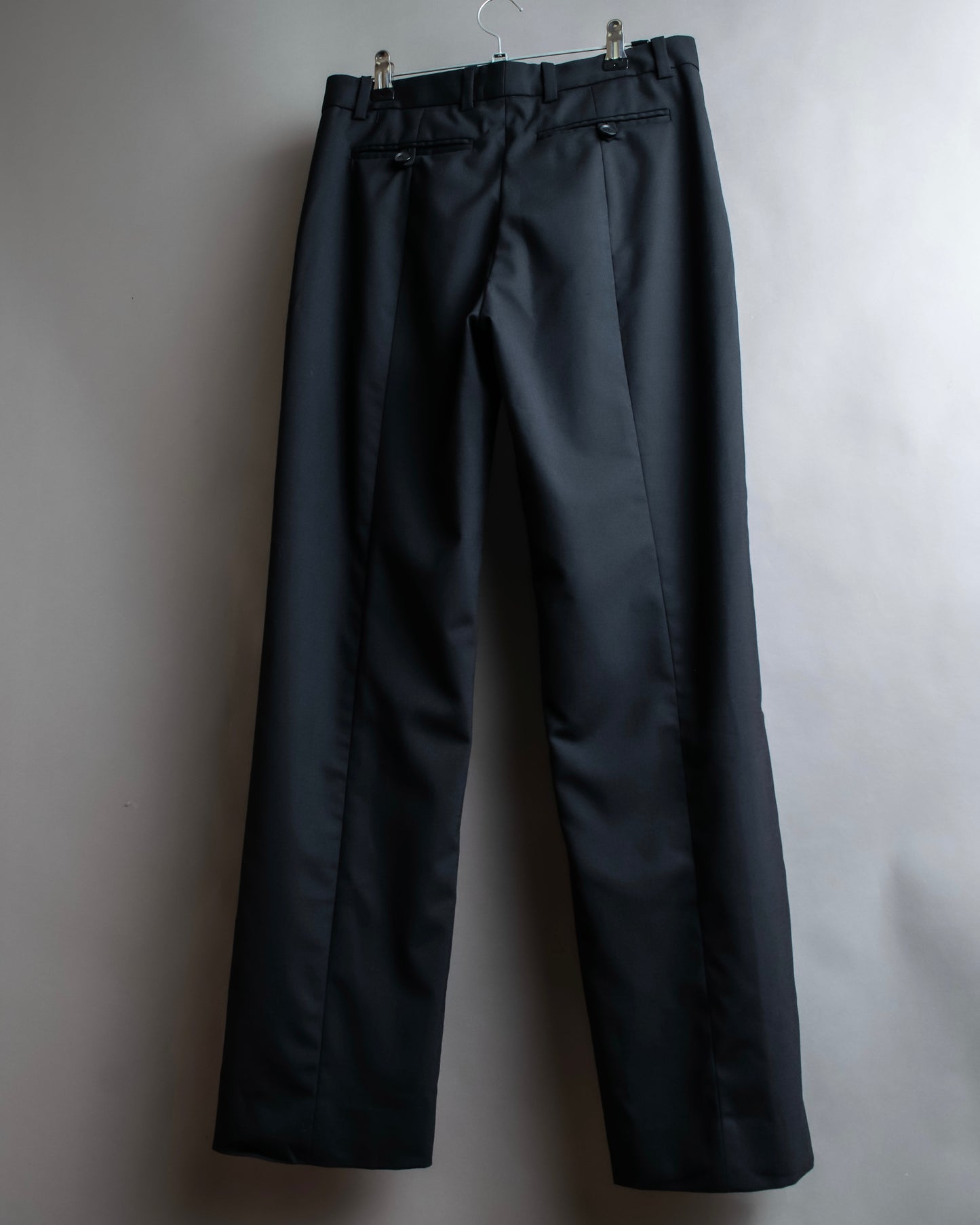 "VERSACE" Wide tapered silhouette no pleats slacks