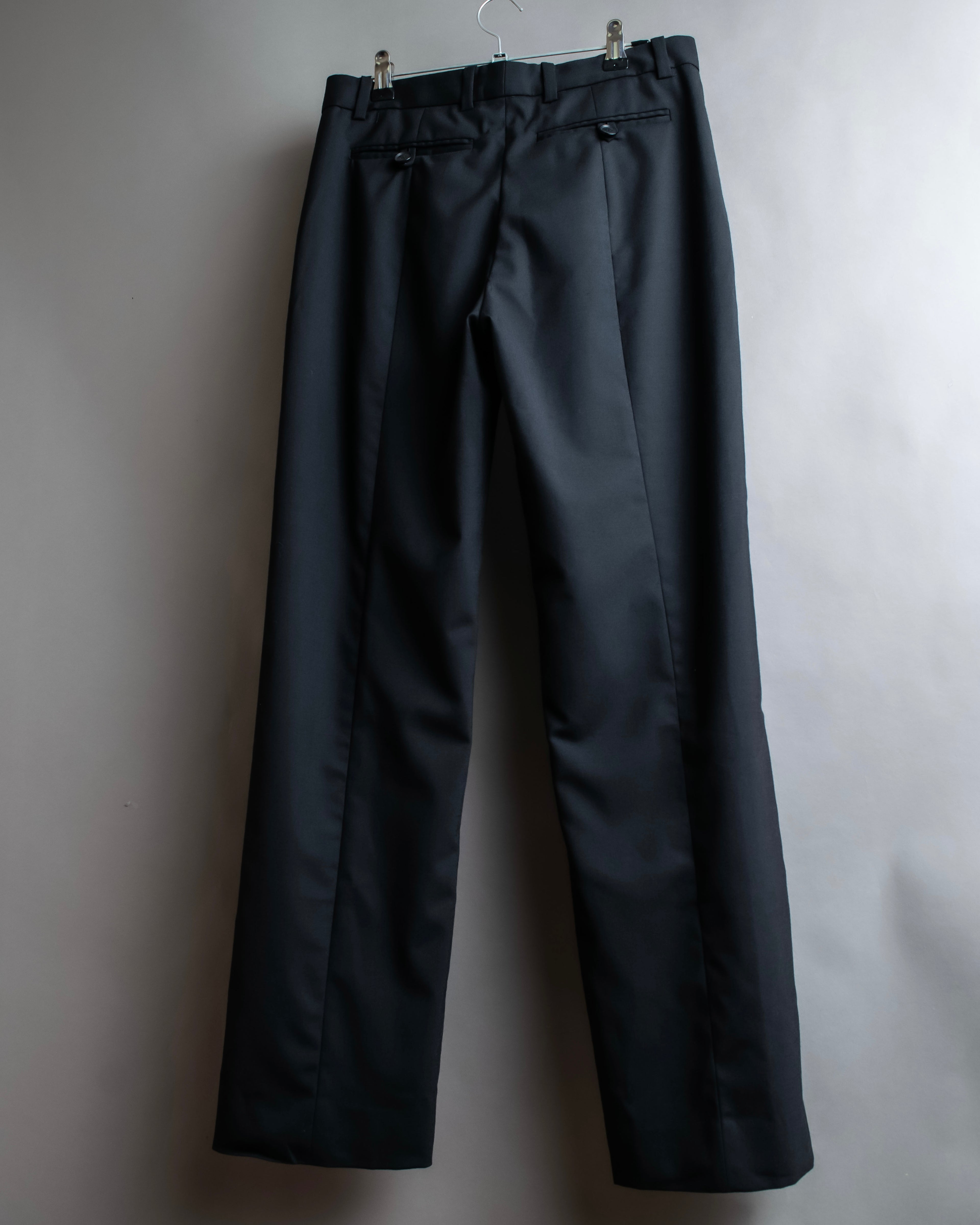 "VERSACE" Wide tapered silhouette no pleats slacks