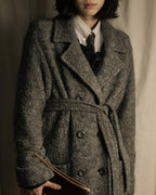 "YVES SAINT LAURENT" Double breasted belted brushedmaxi length chester coat