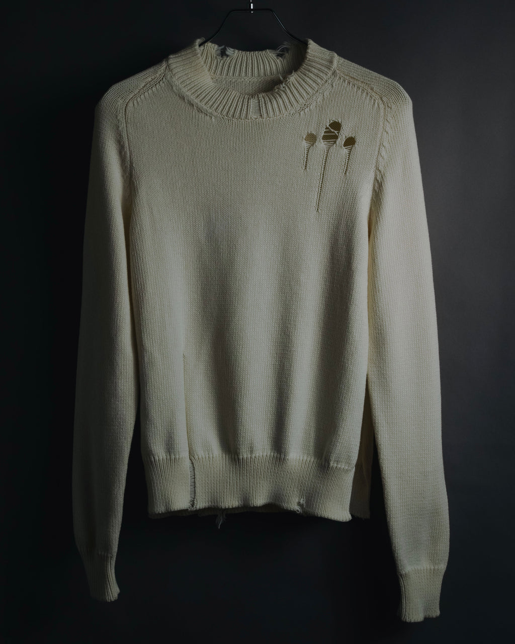 "Maison Margiela" 2022SS Destroyed rib-knit sweater