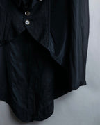 “Y’s COMPOSITION: SEE ATTACHED LABEL” Layered design multi buttons tail coat