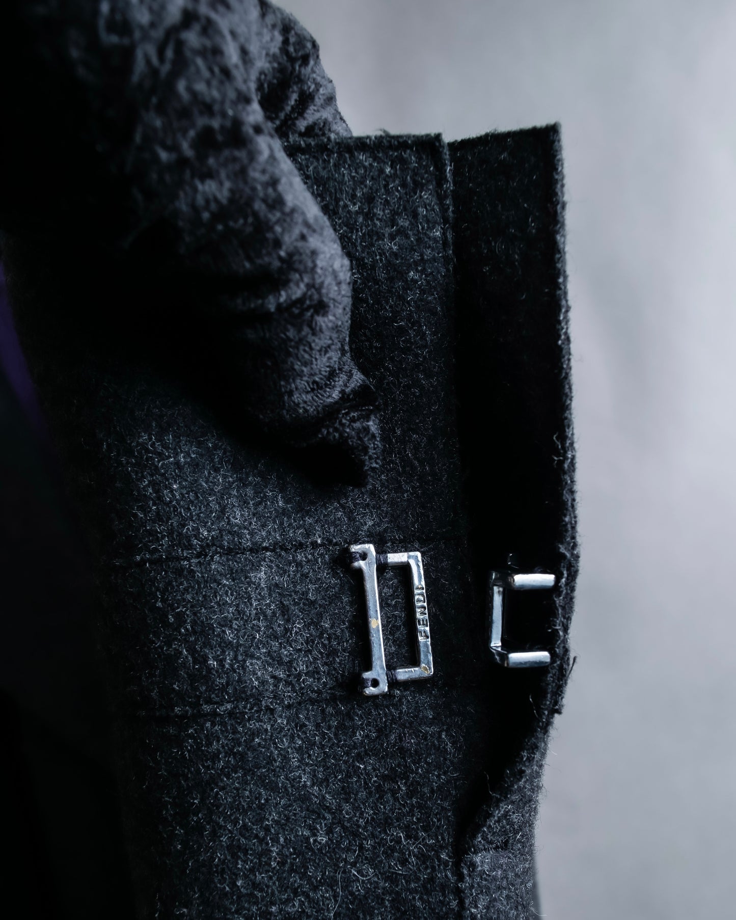 "FENDI" Snap button detail belted trench coat