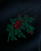 "DOMINIQUE FRANCE" Rose flower pattern silk necktie