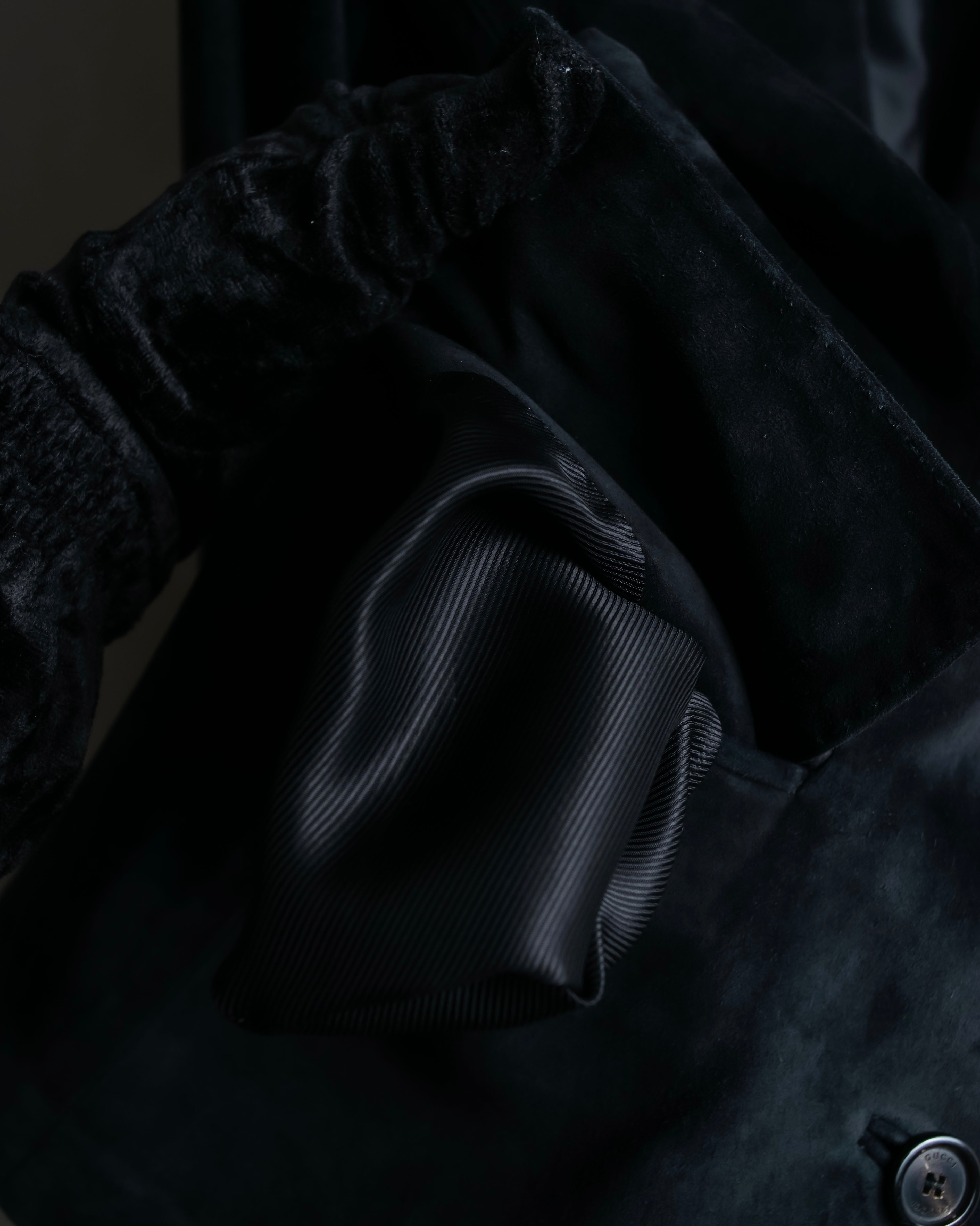 "GUCCI" Stitch design suede tailored jacket