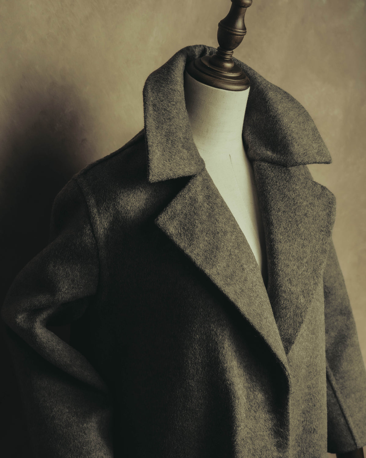 “BALENCIAGA” 00’s-10’s Wool angora wide-lapel coat